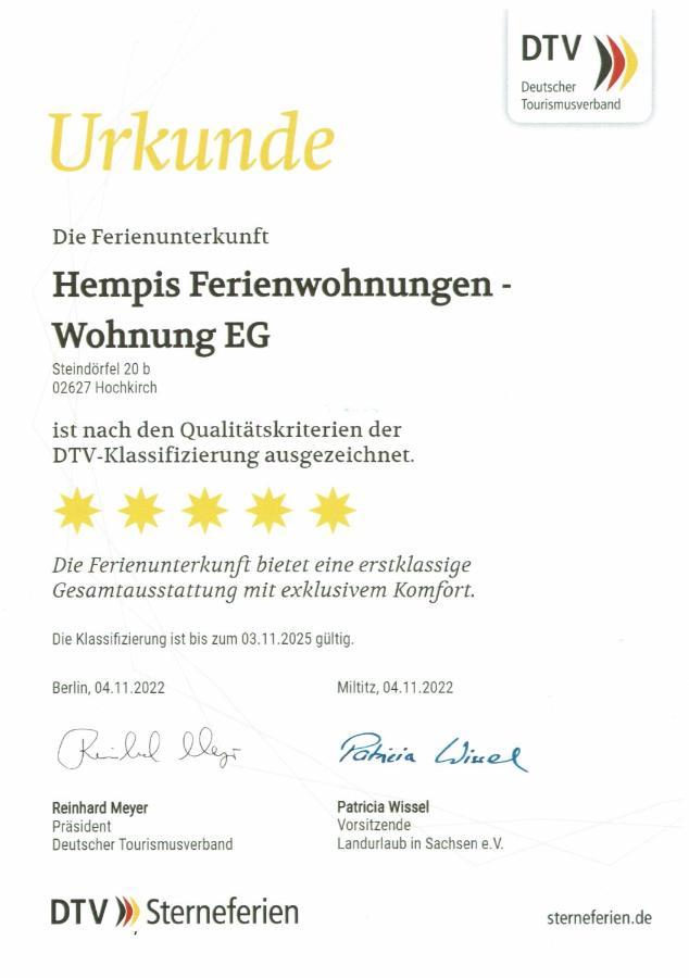 Hempis Ferienwohnungen Hochkirch Exterior foto